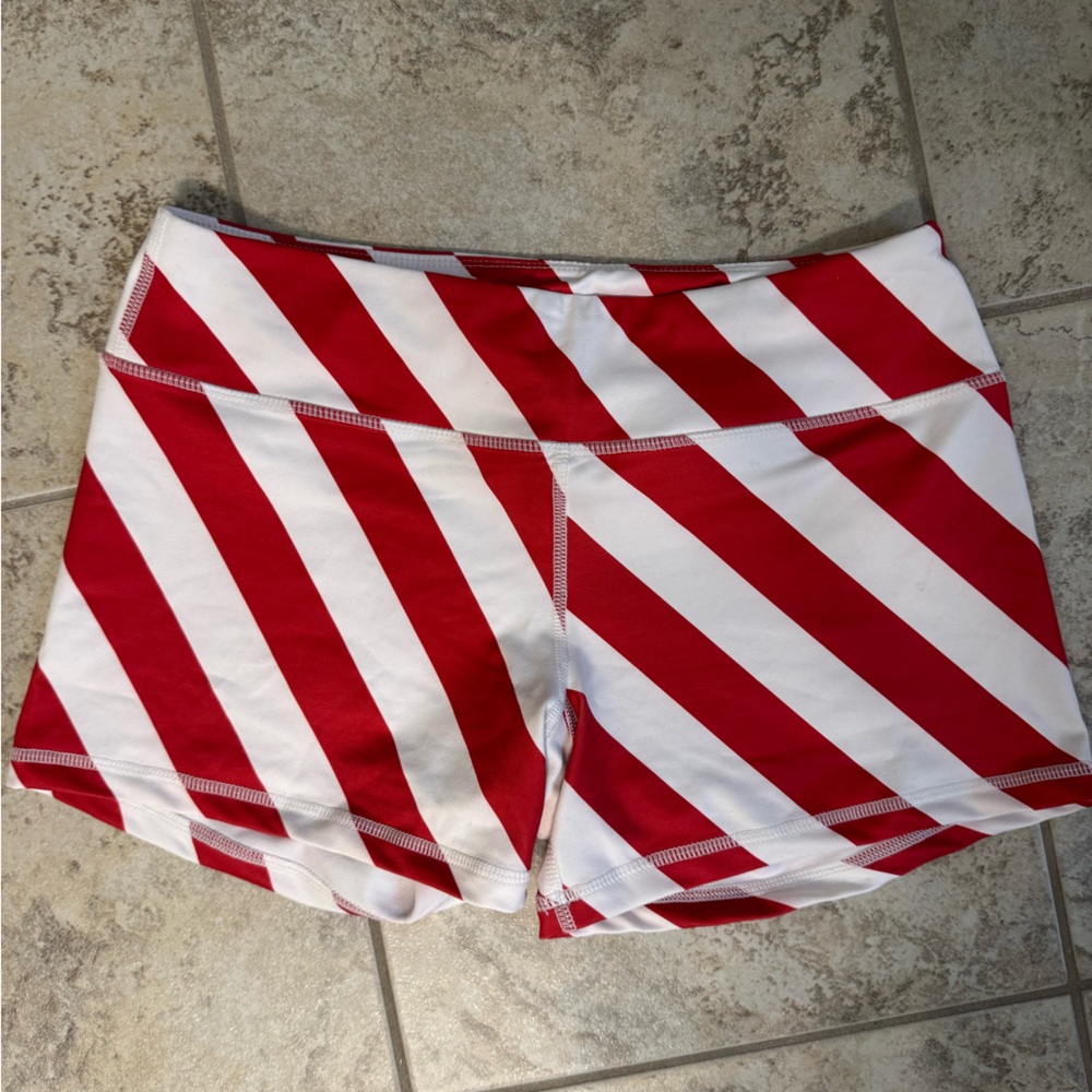Born Primitive Red and White Striped Athletic Shorts